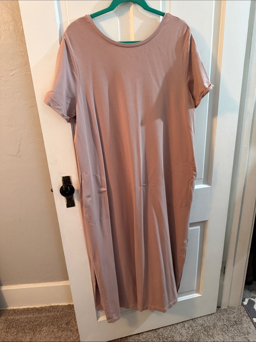 Easywear Short Sleeve Maxi Dress in Dusty Rose